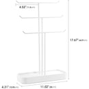 3 Tier White Metal Jewelry Display Treer Stand with Tray Storage