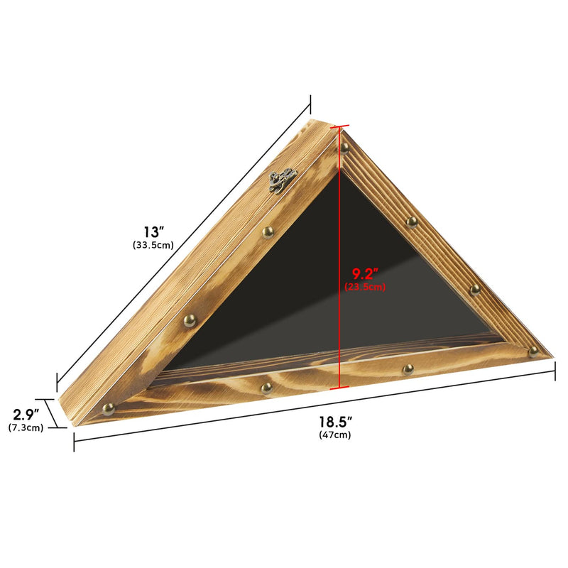 Rustic Wood Military Flag Display Case Small (3' x 5' Folded Flag)