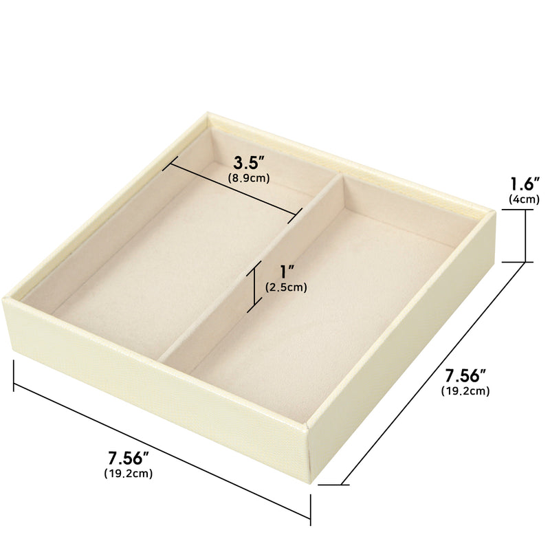 2 Compartment Valet Tray- Ivory