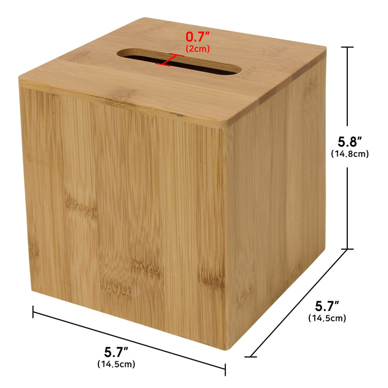 Bamboo Square Tissue Box Holder Cover