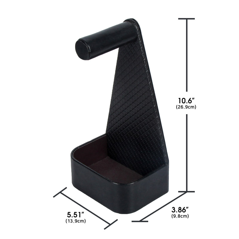 Leather Headphone, Headset Stand with Cable Storage Tray
