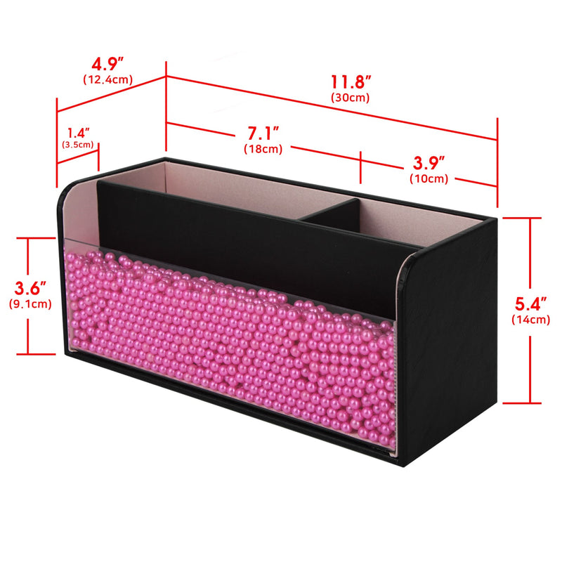 Black Makeup Organizer with Pink Pearls