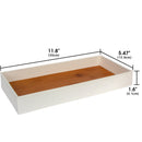 Leather Bamboo Storage Valet Tray Organizer (White)
