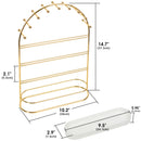 4 Tier Gold Jewelry Display Stand with Ceramic Tray
