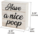 Double Sided Funny Bathroom Sign Box (White Wood)