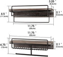 Set of 2 Rustic Wood Jewelry Organizer with Shelf