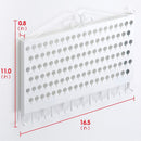 White Wall Mount Jewelry Organizer with 117 Holes & 12 Hooks