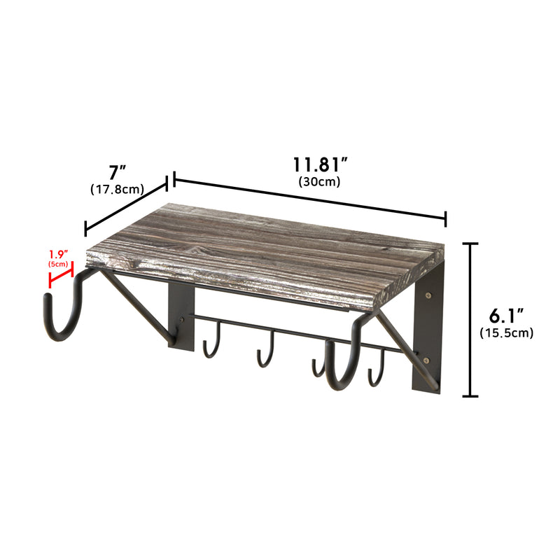 Set of 2 Bike Storage Rack with Wooden Shelf