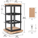 3 Tier 360 Rotating Black Metal Earring Holder Organizer