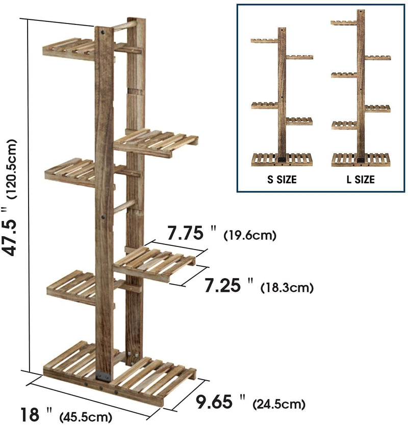 Rustic Wood 6 Tiered Plant Stand