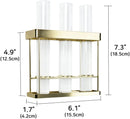 Wall Hanging 3 Glass Tube Planter Terranium (Gold Metal)