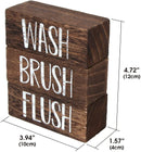 Wash Brush Flush Bathroom Sign Box (3 Piece Design)