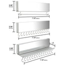 Set of 3 Acrylic Mirror Hanging Jewelry Necklace Organizer with 28 Hooks and Rod