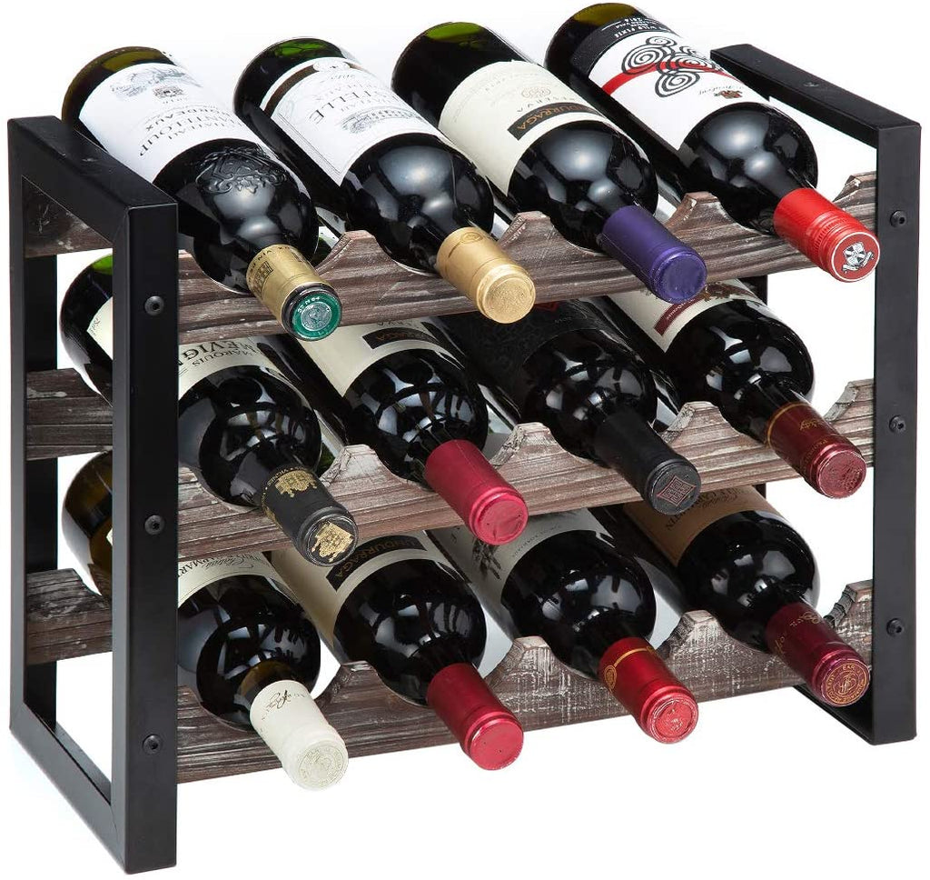 Tier Stackable Freestanding Wine Rack for 12 Bottles – J