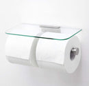 Double Toilet Paper Holder with Glass Shelf