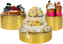 Set of 3 Gold Cake Display Stand Tray - (8inch, 10inch, 12inch)
