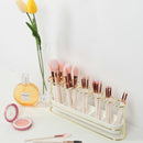 Makeup Brush Holder- Gold and White