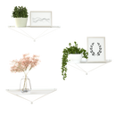 Set of 3 White Metal Wall Mount Floating Shelves