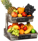 2 Tier Wooden Fruit Basket with Chalkboards