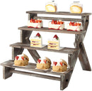 4 Tier Wood Stair Display Riser Stand