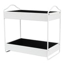 2 Tier White Bathroom Leather Storage Rack