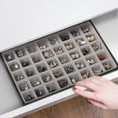 40 Comparment Stackable Synthetic Leather Jewelry Tray (Black)