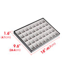40 Comparment Stackable Synthetic Leather Jewelry Tray (Black)