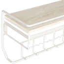 Hanging Jewelry Organizer with 9 Hooks and White Wood Shelf (White Metal)