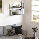 2 Tier Wall Mount Rustic Wood Shelves