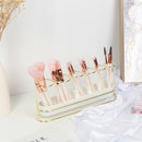 Makeup Brush Holder- Gold and White