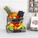 2 Tier Wooden Fruit Basket with Chalkboards