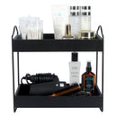 2 Tier Black Bathroom Leather Storage Rack
