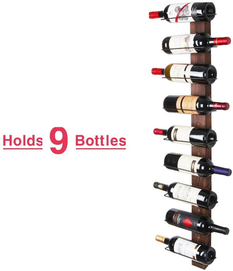 Wall Mount Wine Rack Organizer for 9 Bottles