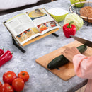 Wide Wooden Tablet, Book Stand for Desk with Black Plastic Legs