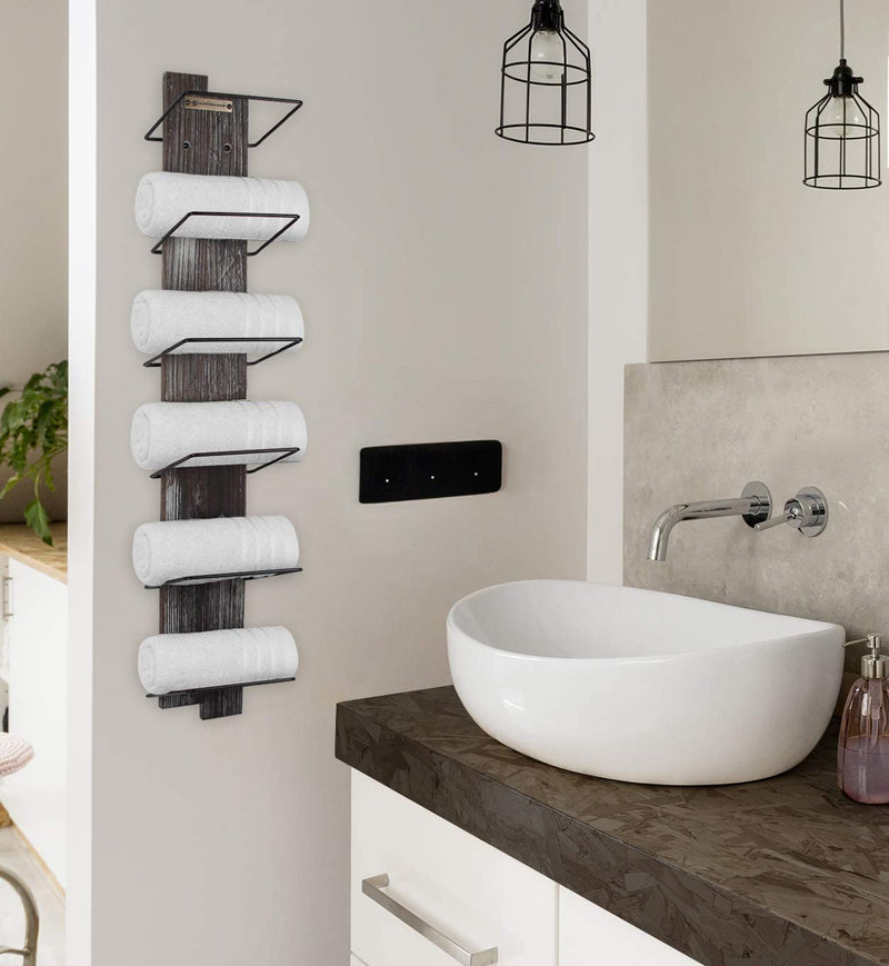 6 Tier Wall Mount Towel Rack Shelf Holder