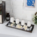 Votive Candle Holder Ceterpiece with 4 Glass Candle Inserts