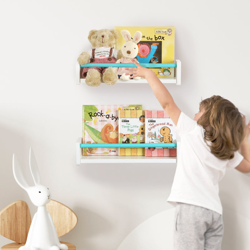 Set of 2 Floating Ledge Shelf for Kids Nursery