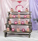 4 Tier Wood Stair Display Riser Stand