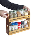 2 Tier Bamboo Spice Bottle Rack
