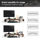 Rustic Torched Wood Dual Monitor Stand