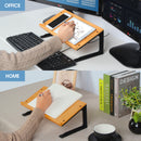 Wide Wooden Tablet, Book Stand for Desk with Black Plastic Legs