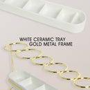 Makeup Brush Holder- Gold and White