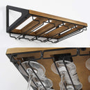 Wall Mount Wine Rack with 4 Metal Wire Glass Holder