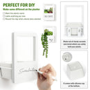 Set of 2 White Wall Hanging Planter- Indoor Succulent, Flower Wall Mount Ceramic Pots