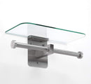 Double Toilet Paper Holder with Glass Shelf