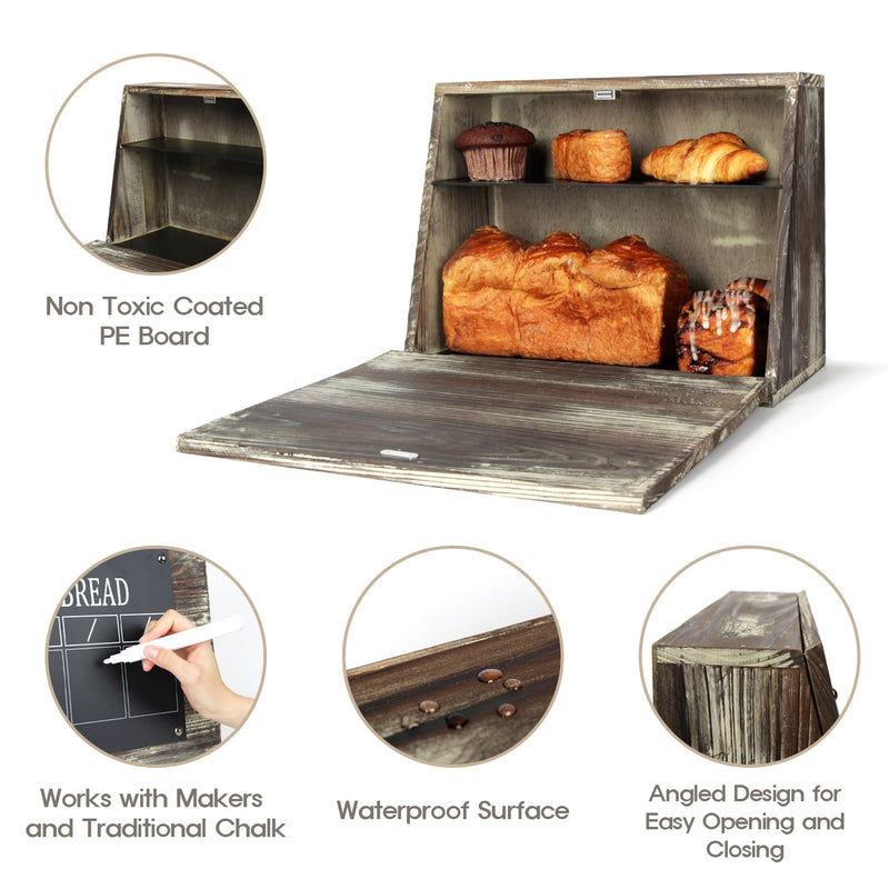 Bread Storage Container Box with Chalkboard