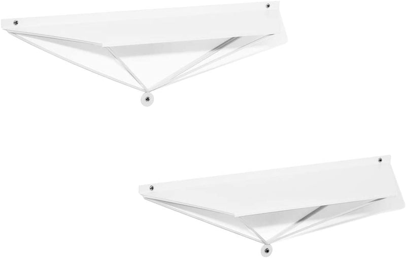 Set of 2 White Metal Wall Mount Floating Shelves