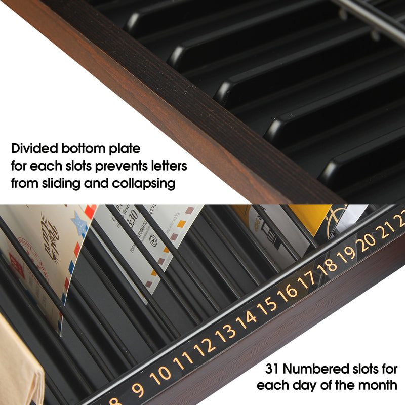Monthly Office Desktop Bill & Mail Organizer (31 Sections)
