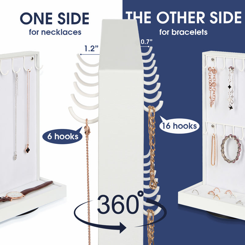 Rotating White Two-Sided Jewelry Display Stand