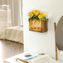 3 Glass Planter Propagation Wooden Stand with Waterproof LED Fairy Lights